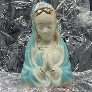 Vintage MCM 50s 60s Mary Madonna Ceramic Planter Vase Colonial China Co USA